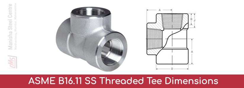ASME B16.11 SS Threaded Tee Dimensions