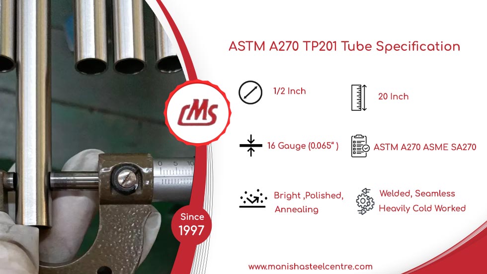 ASTM A270 TP201 Tube Specification