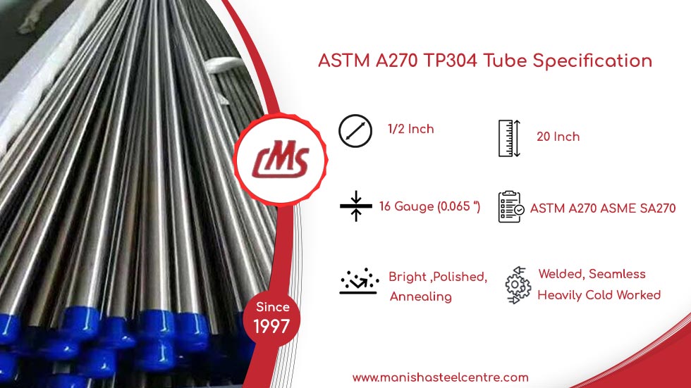 ASTM A270 TP304 Tube Specification