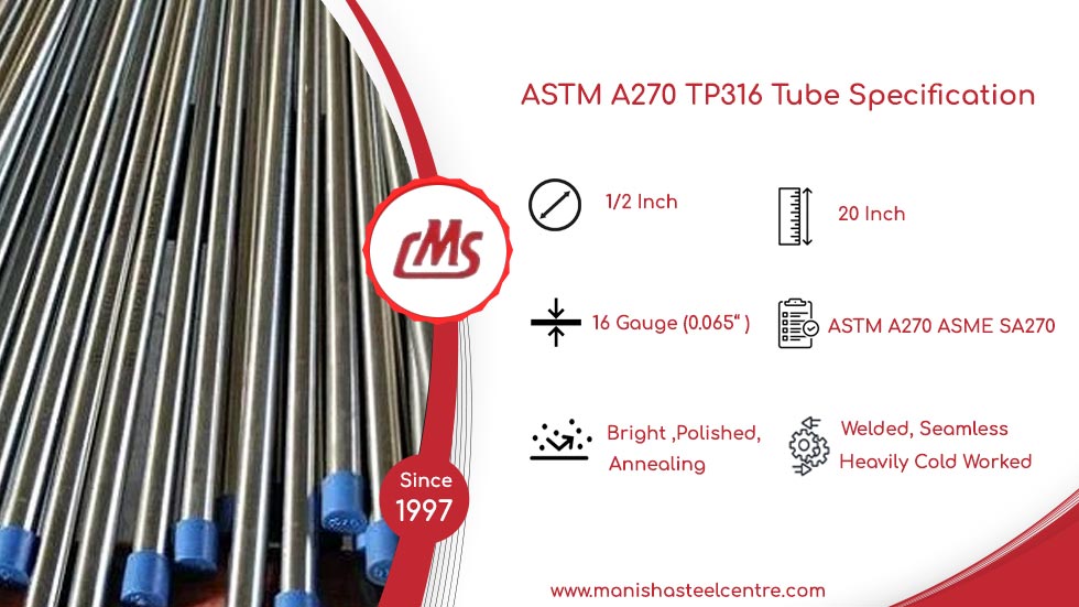 ASTM A270 TP316 Tube Specification