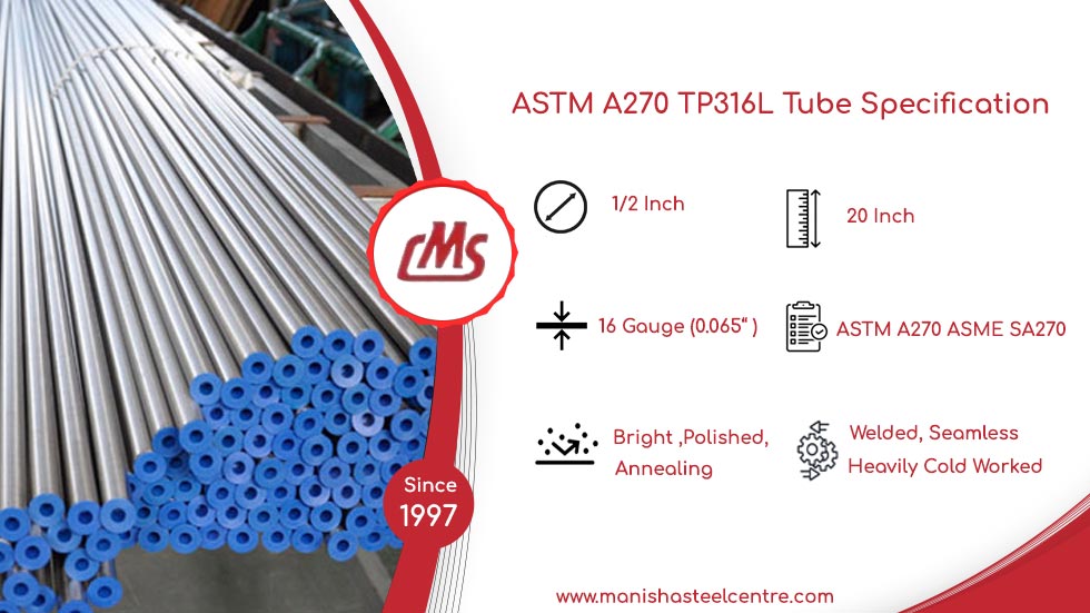 ASTM A270 TP316L Tube Specification