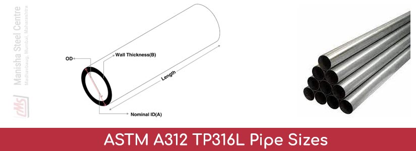 ASTM A312 TP316L Pipe Sizes