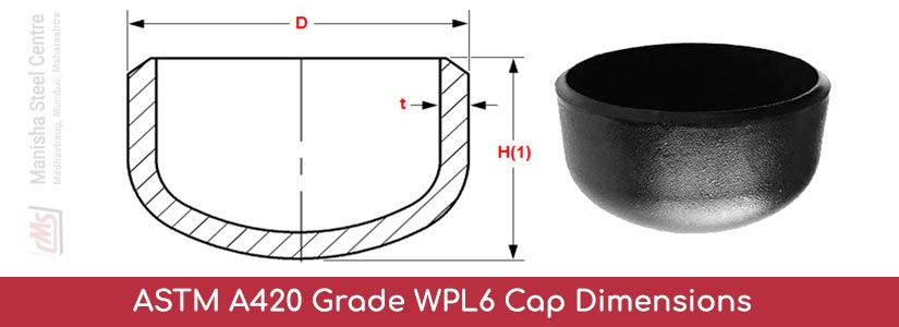 ASTM A420 Grade WPL6 Cap Dimensions