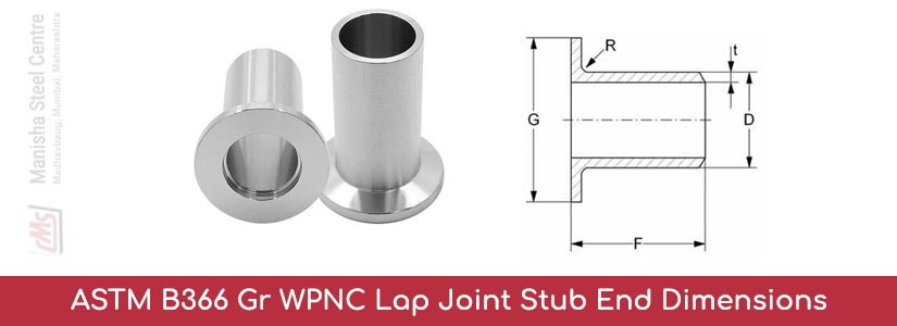ASTM B366 Gr WPNC Lap Joint Stub End Dimensions