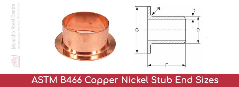 ASTM B466 Copper Nickel Stub End Sizes