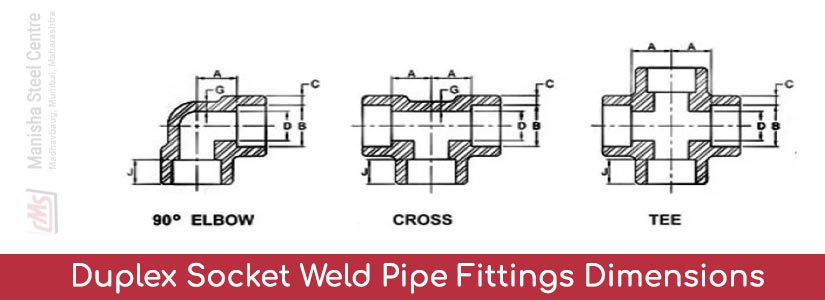 Duplex Socket Weld Pipe Fittings Dimensions