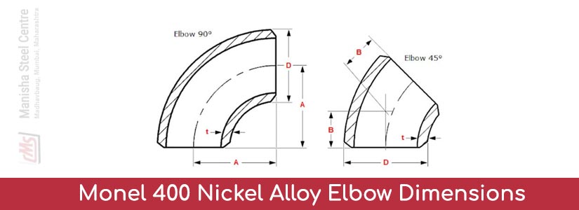 Monel 400 Nickel Alloy Elbow Dimensions
