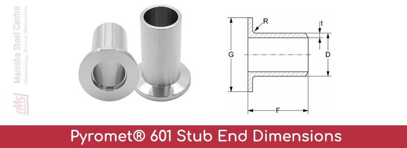 Pyromet® 601 Stub End Dimensions