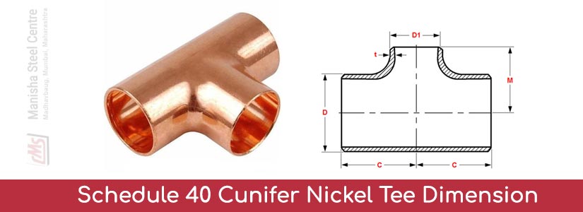 Schedule 40 Cunifer Nickel Tee Dimension