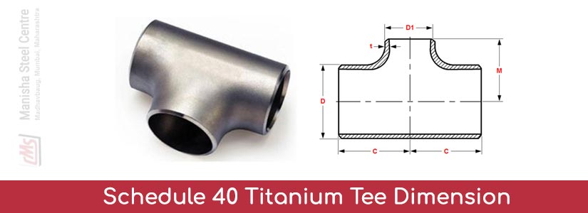 Schedule 40 Titanium Tee Dimension