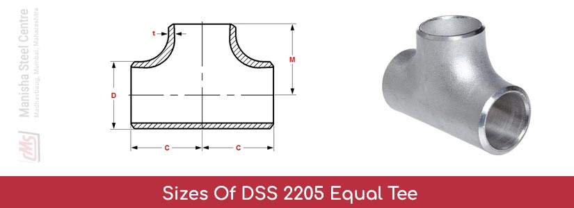 Sizes Of DSS 2205 Equal Tee