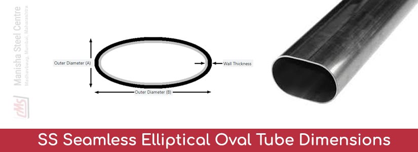 SS Seamless Elliptical Oval Tube Dimensions