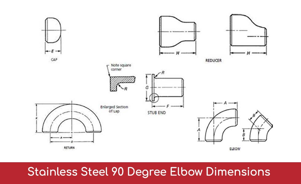 Stainless Steel 90 Degree Elbow Dimensions