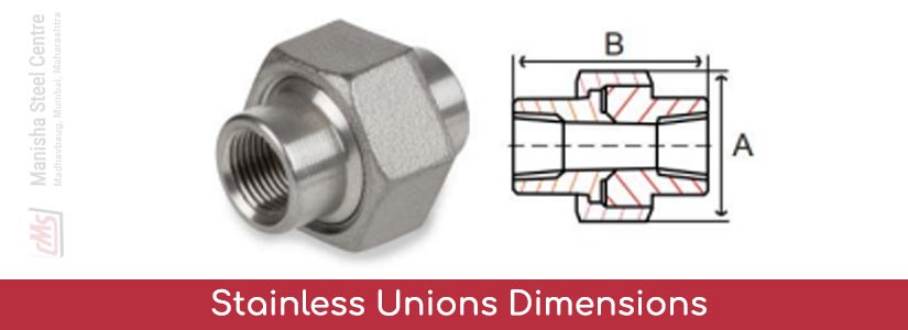 Stainless Unions Dimensions