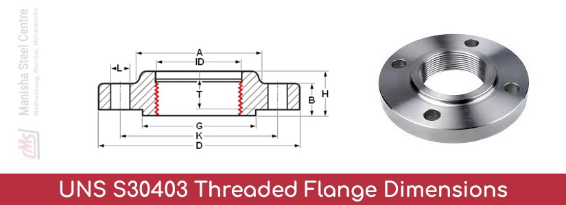 UNS S30403 Threaded Flange Dimensions